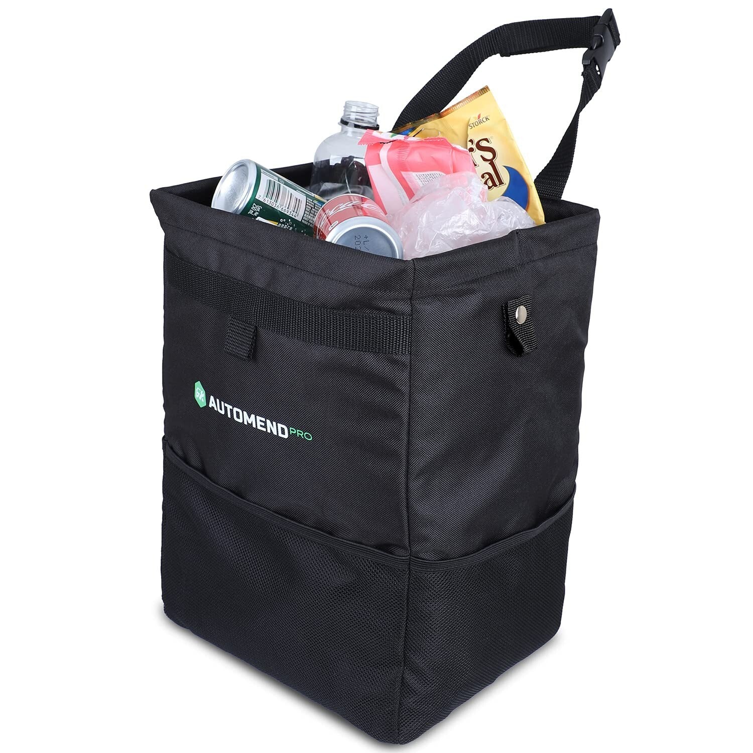 Innovative Hanging Car Trash Can - 6.6 Gallon with Pockets for Travel Essentials