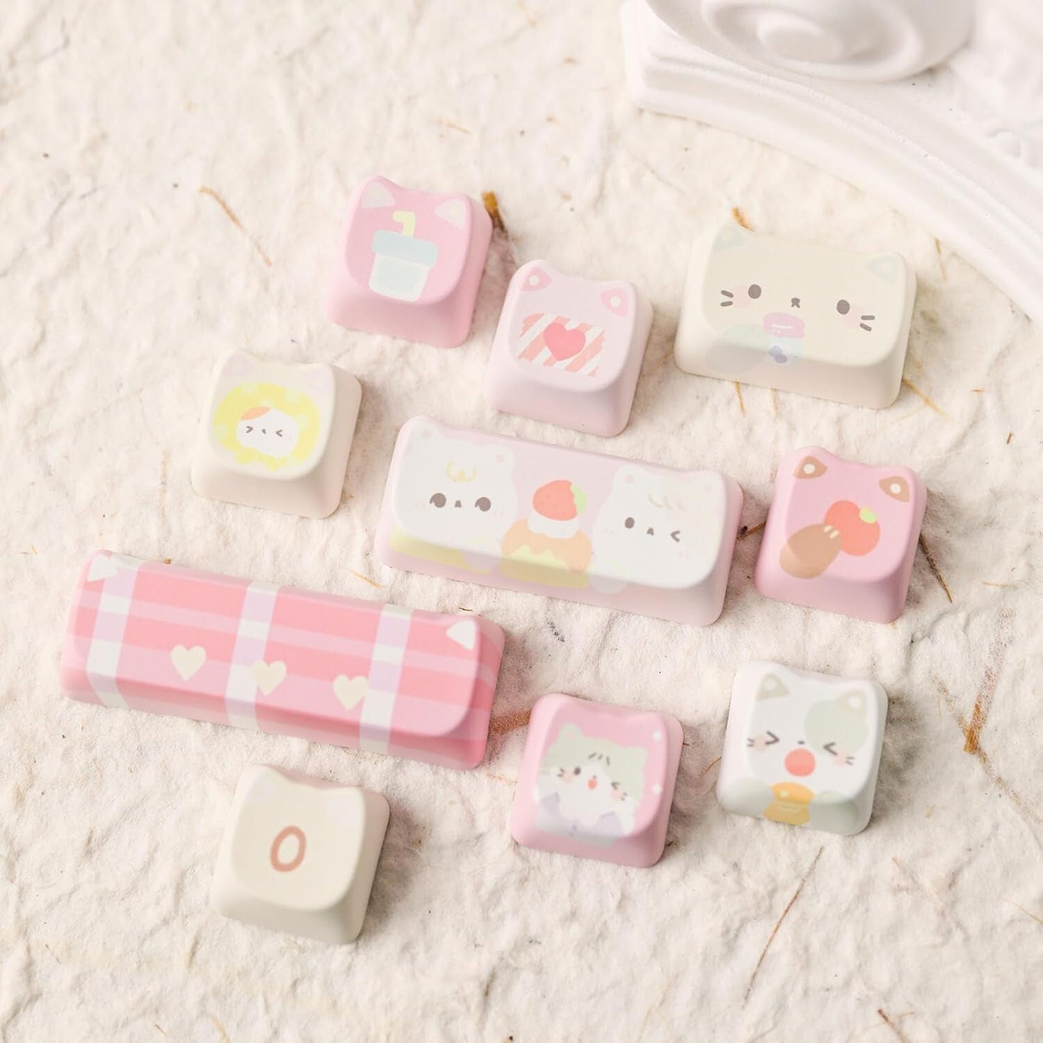 Cute and Ergonomic Meow Meow Squad Keycap Set - Fits Most Mechanical Keyboards