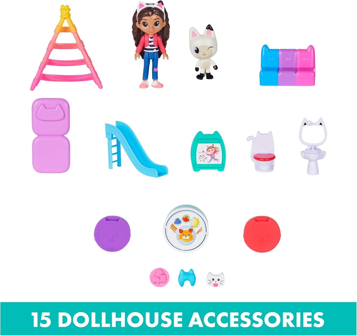 Gabby's Dollhouse - Massive 2ft Playset with Sound Effects & Collectible Figures