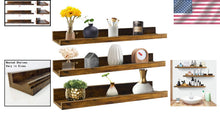 Load image into Gallery viewer, Sturdy Rustic Floating Shelves - Set of 3 for Wall Organization, 24 Inch Size