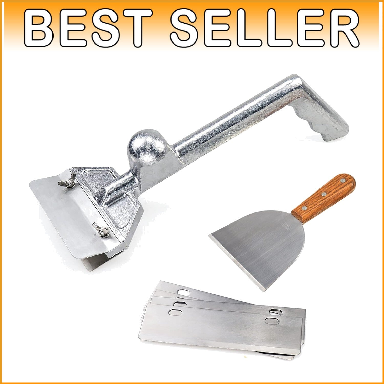 Efficient Heavy Duty Grill Scraper with Extra Blades - Ultimate Kitchen Tool