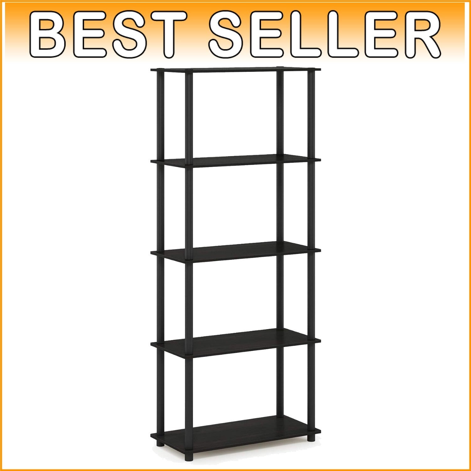 Space-Saving 5-Tier Storage Shelf with Easy Assembly - Ideal for Any Room