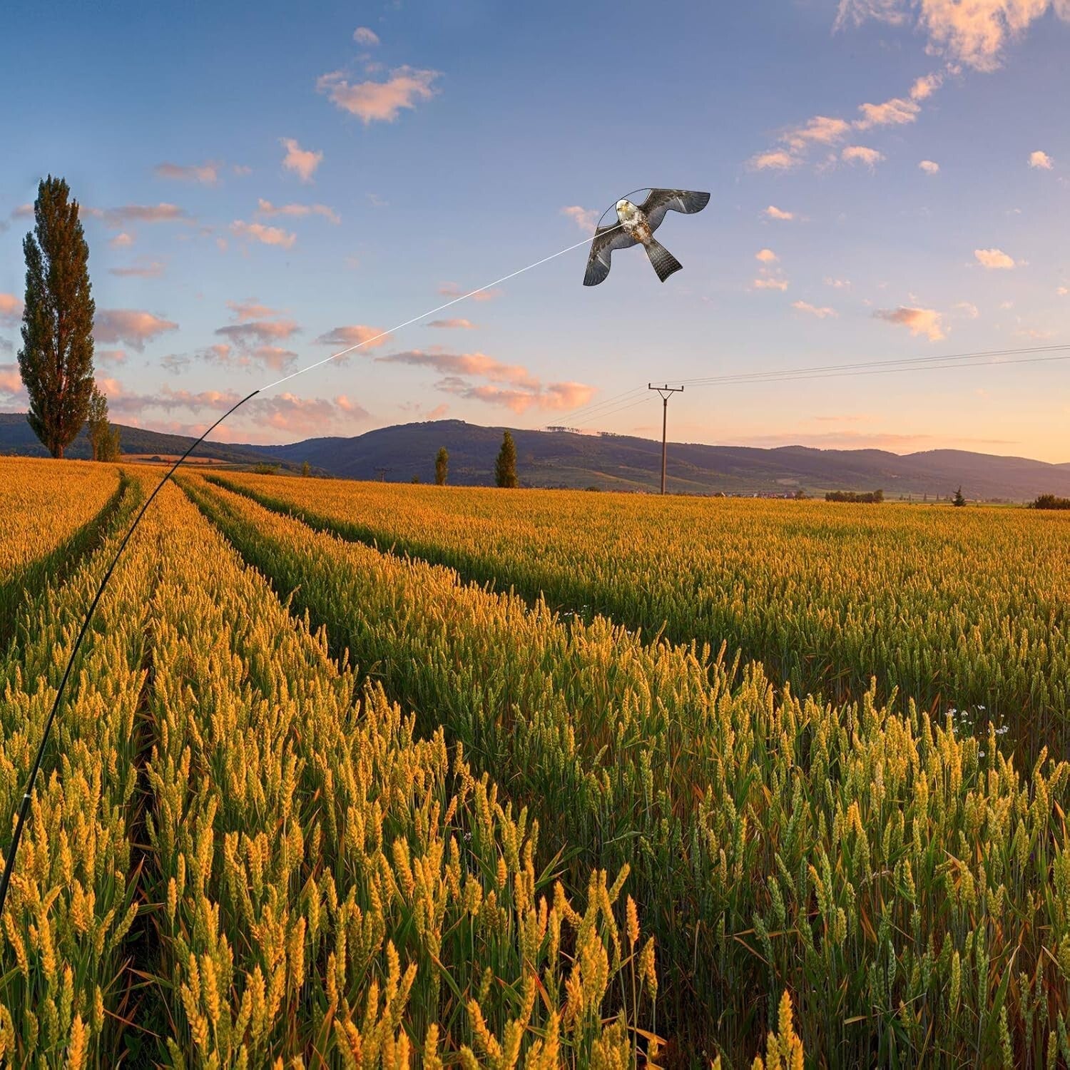 Reflective Bird Scarer Kite with Adjustable 4m Pole – Effective Farm Protection