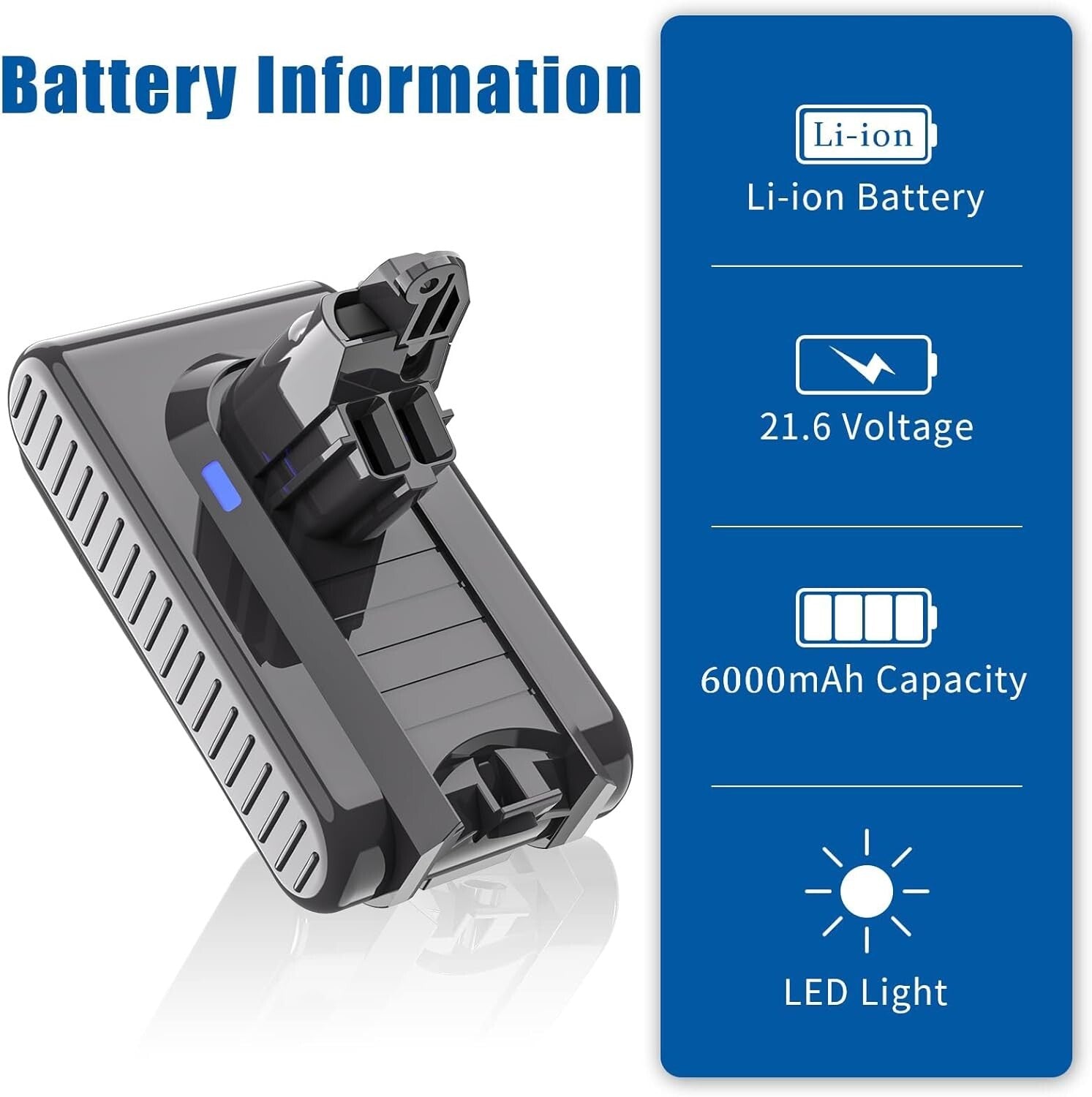 Reliable 21.6V V6 Battery Replacement - Safe, Easy Installation for Your Vacuum