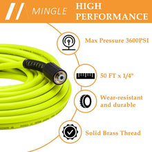 Load image into Gallery viewer, Durable 1/4" Pressure Washer Hose 50 FT - Stainless Steel M22 Adapters Included