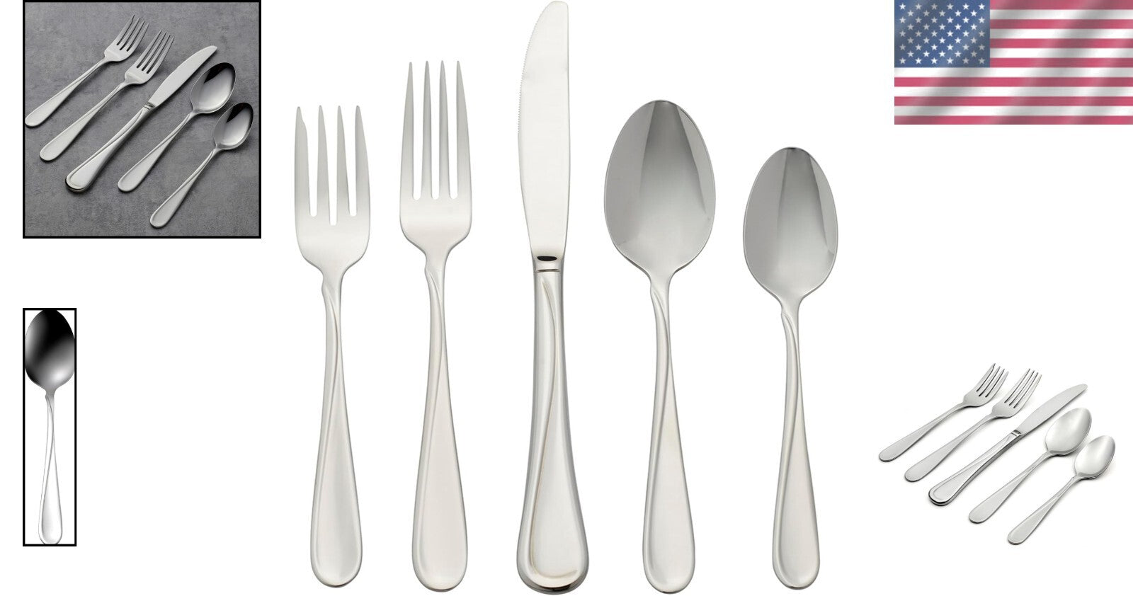 Elegant 45-Piece Stainless Steel Flatware Set - Service for 8 & Serving Utensils