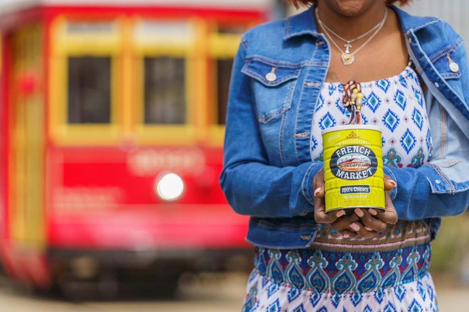 French Dark Roast Chicory - 6 x 16oz Cans, Caffeine-Free New Orleans Tradition