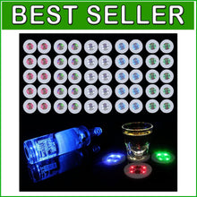 Load image into Gallery viewer, Vibrant LED Drink Coasters Set - 50 Pcs Light Up Accessories for Celebrations