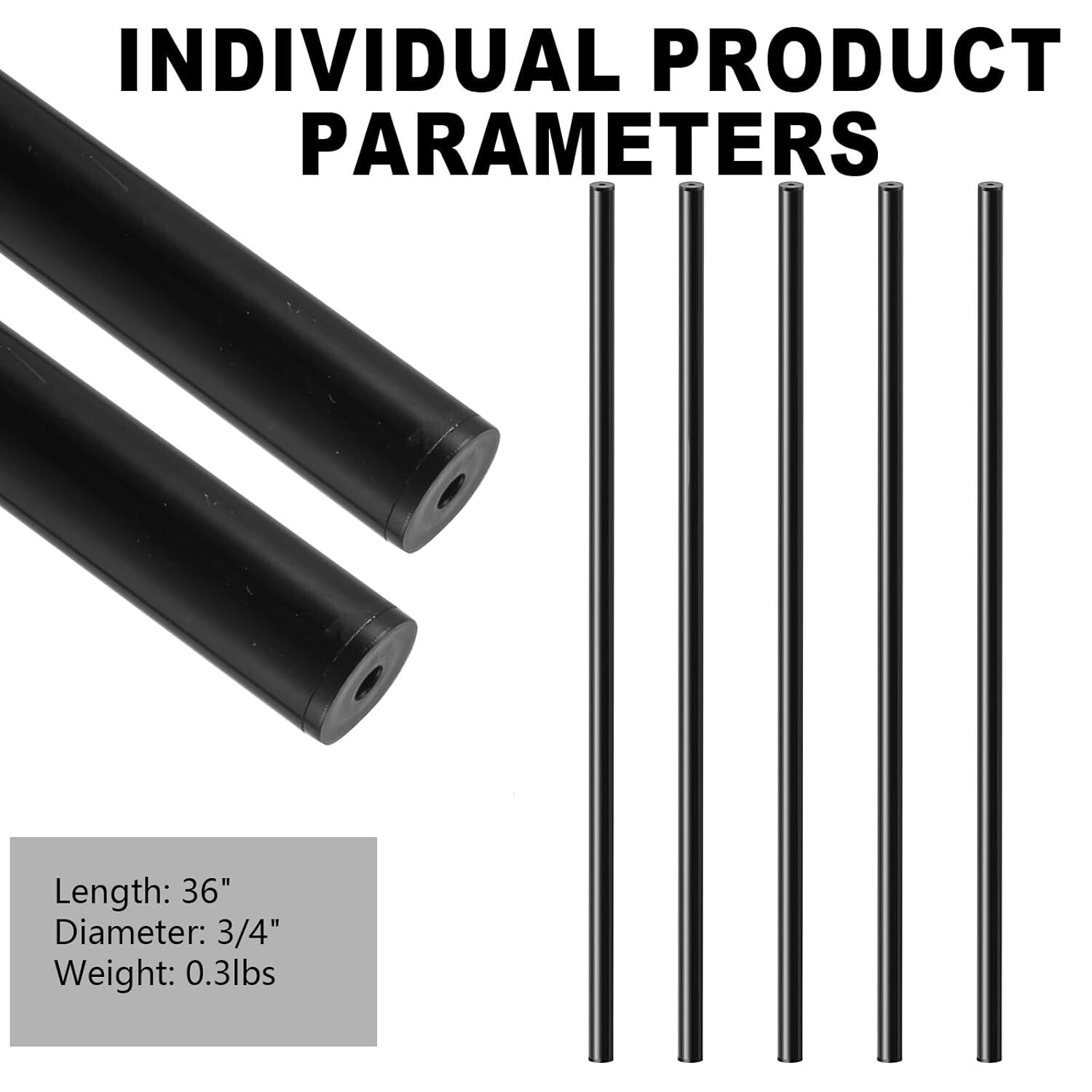 36" Black Aluminum Deck Railing Balusters - DIY Easy Assemble with Connectors
