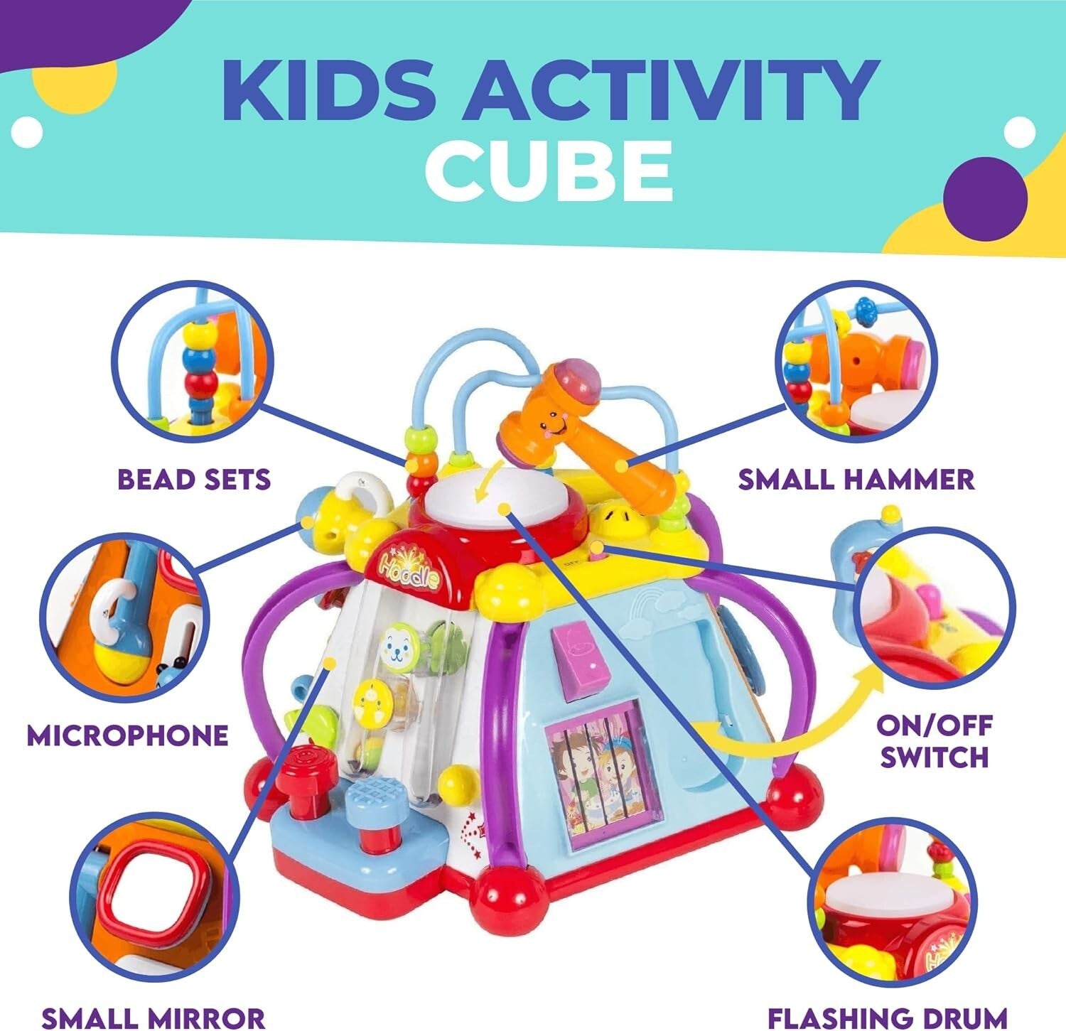 Interactive Educational Activity Cube for Toddlers Aged 1-3 - 15 Engaging Sides