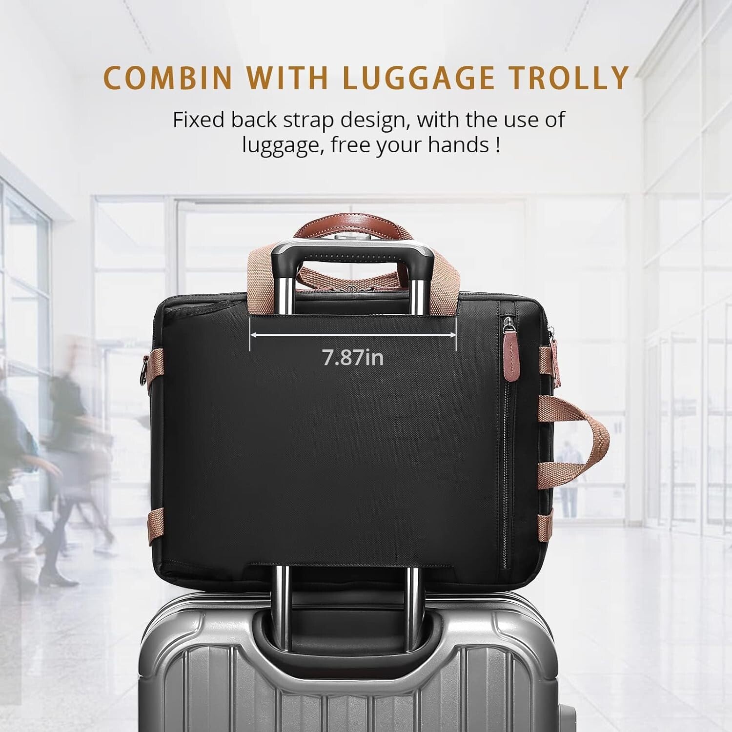 Versatile 3-in-1 Laptop Bag for Men: Backpack, Briefcase & Messenger, 17.3 Inch