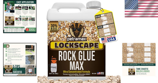 Eco-Friendly Rock Glue, 1 Gallon - Reliable Adhesive for Gravel, Pebbles & Mulch