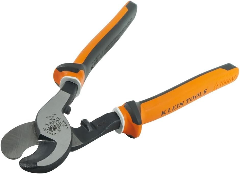 1000V Rated Electric Cable Cutter with Precision Shearing Action - Orange/Black