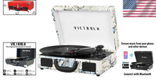 Load image into Gallery viewer, Portable 3-Speed Suitcase Turntable with Upgraded Sound and Bluetooth Speakers
