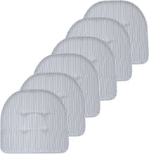 Load image into Gallery viewer, Elegant U-Shaped Memory Foam Seat Cushions - 17" x 16" 6 Pack in Pinstripe Blue