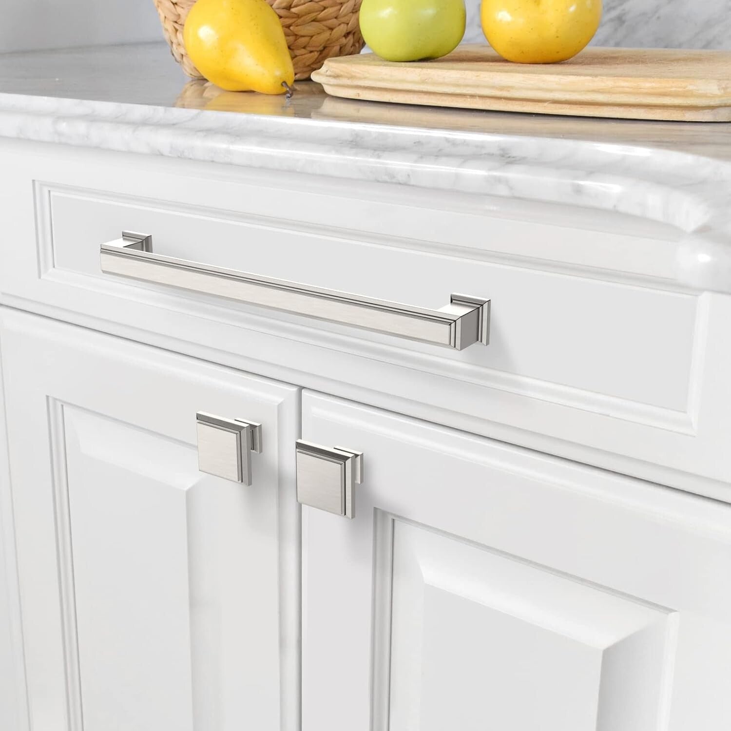 Elegant 10 Pack Brushed Satin Nickel Cabinet Hardware - Perfect for DIY Projects