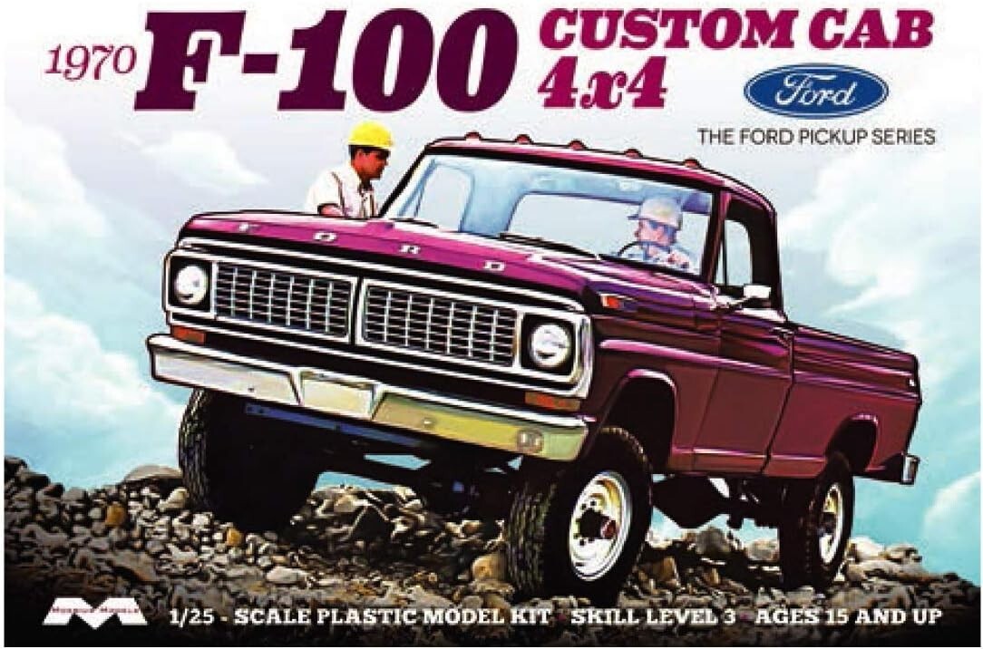 Detailed 1:25 Scale 1970 F-100 Custom Cab 4x4 Model Kit - Perfect for Collectors