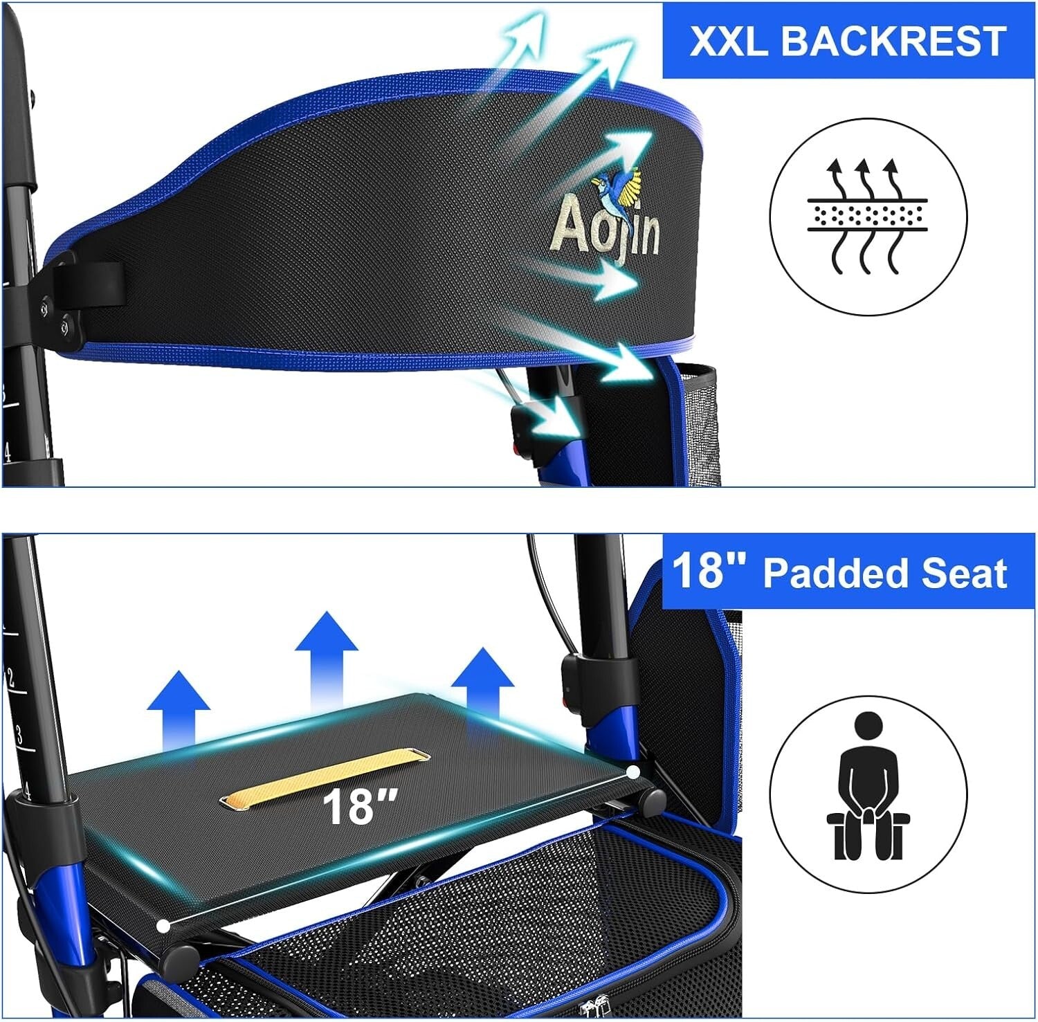 All-Terrain Senior Walker - Adjustable, Lightweight, and Safety First Features