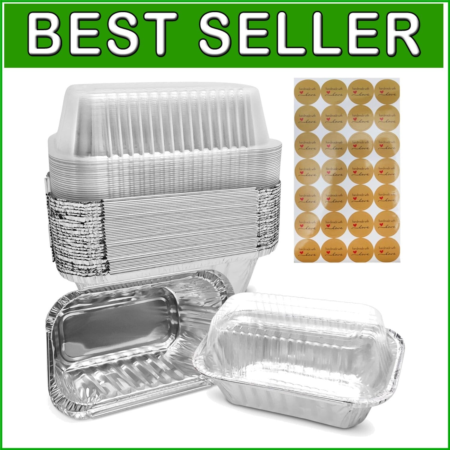 100 Pack Disposable Aluminum Baking Pans - Perfect for Holiday Treats