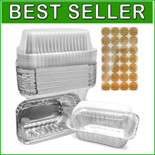 Load image into Gallery viewer, 100 Pack Disposable Aluminum Baking Pans - Perfect for Holiday Treats
