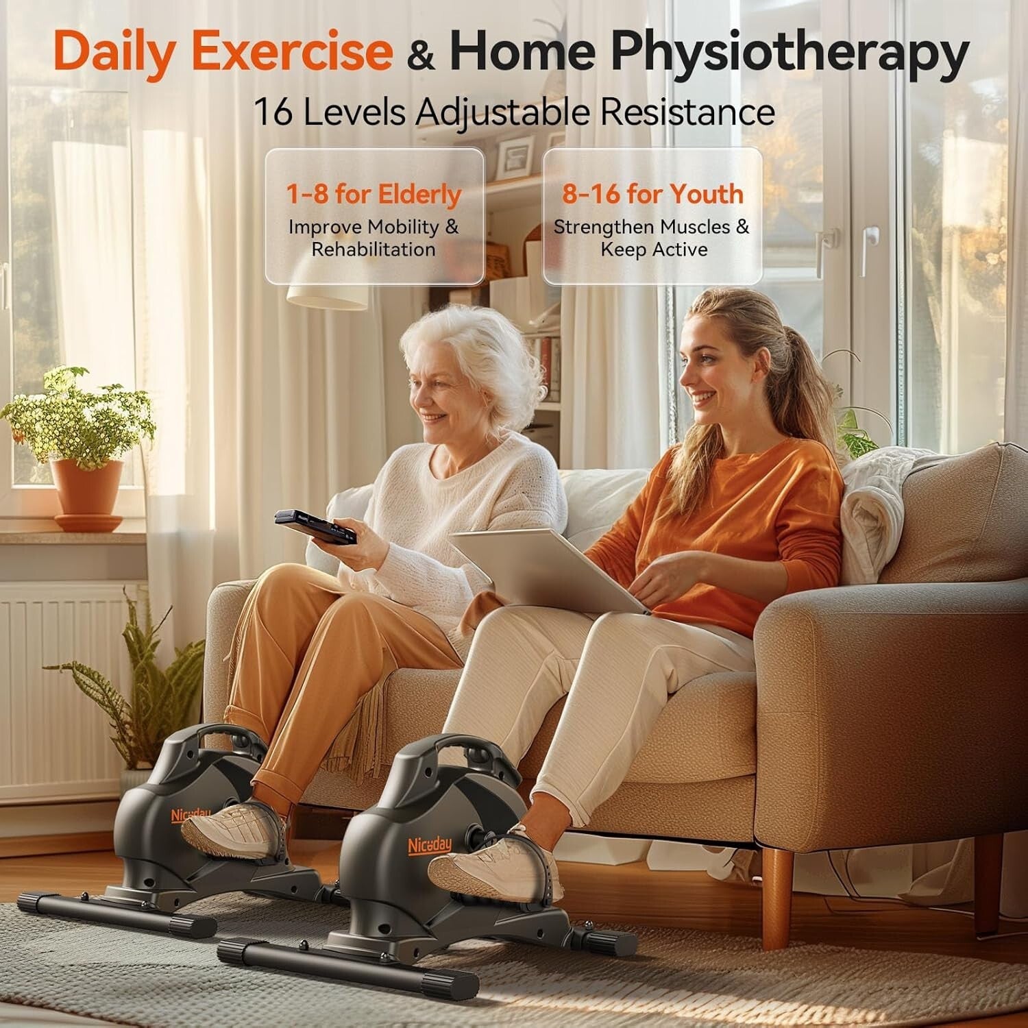 Versatile Office Bike Pedal Exerciser with Magnetic Resistance, Ideal for Rehab