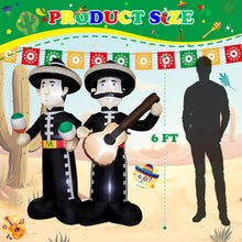 Load image into Gallery viewer, Festive 6FT Inflatable Mariachi with LED Lights - Indoor/Outdoor Party Must-Have