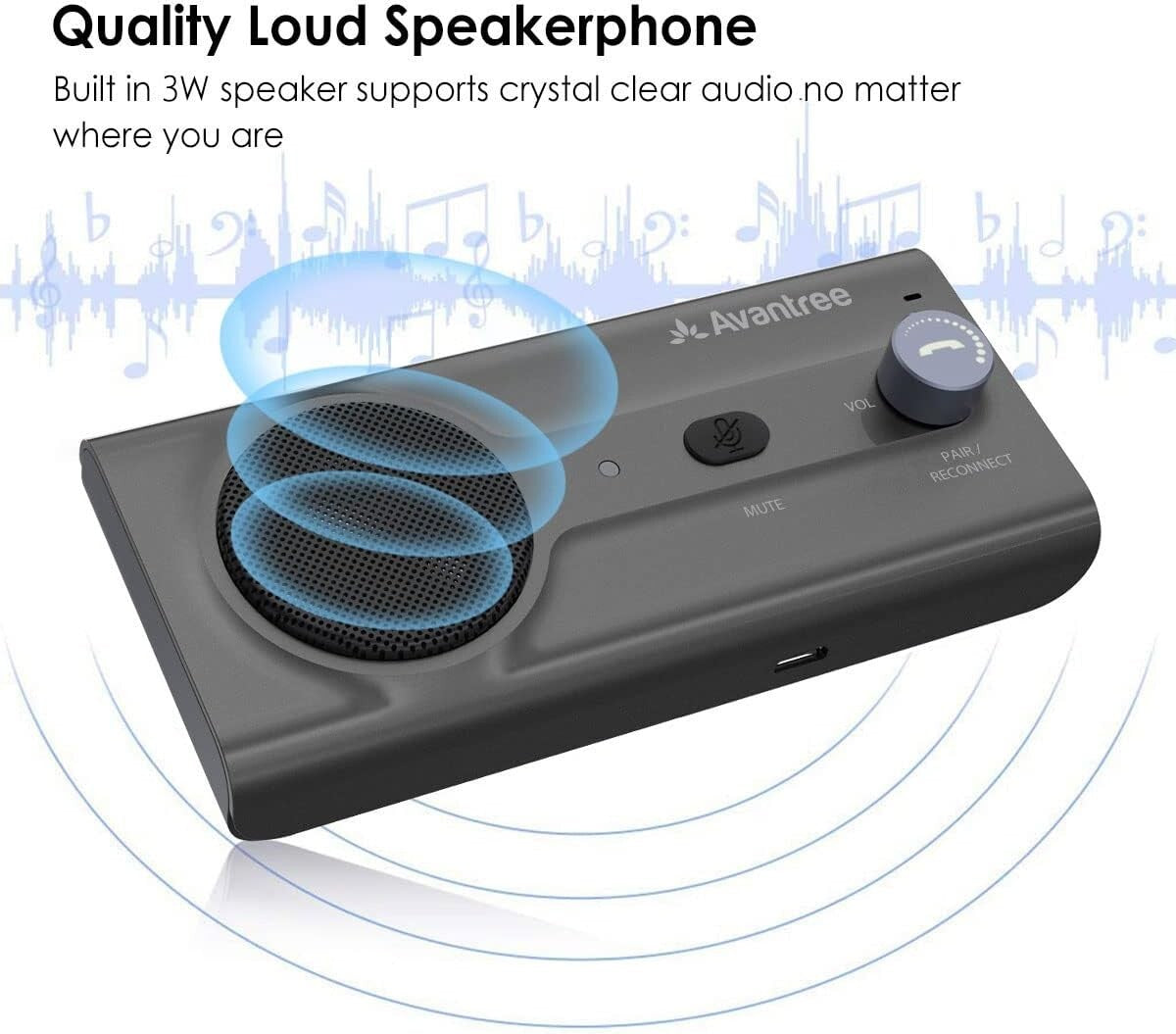 Hands-Free Car Audio Kit with Long Battery Life & Dual Phone Connectivity - CK11