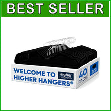 Load image into Gallery viewer, Elegant Black Velvet Hangers - Slim Design for Maximizing Closet Space, 40-Pack