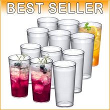 Load image into Gallery viewer, Cafely Shatter-Proof Tumblers Set - 12 Clear, Dishwasher-Safe Drinking Cups