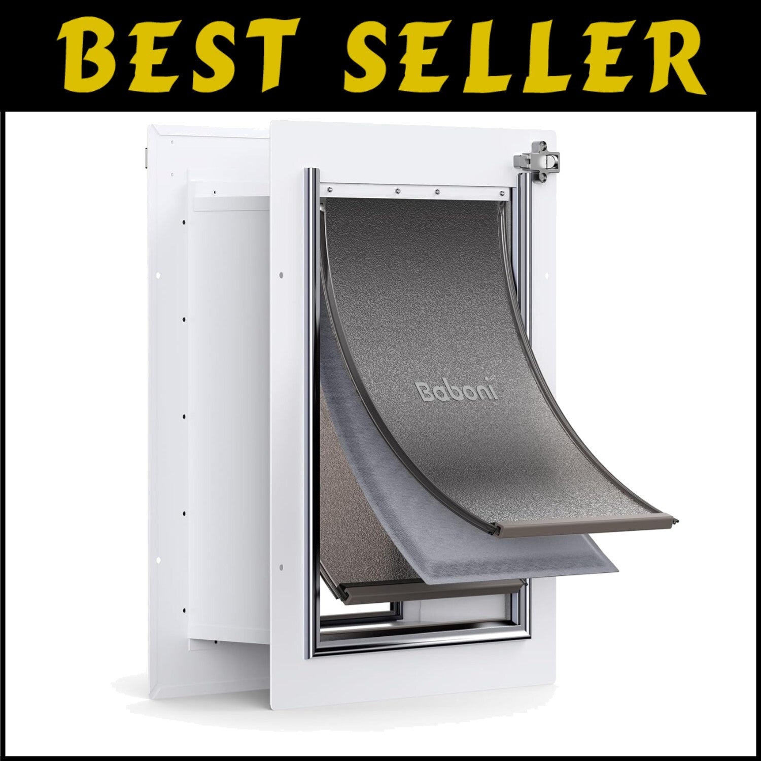 Steel Frame 3-Flap Medium Pet Door for Dogs & Cats - Easy Installation Included