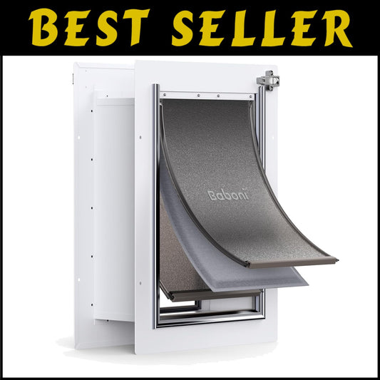 Steel Frame 3-Flap Medium Pet Door for Dogs & Cats - Easy Installation Included