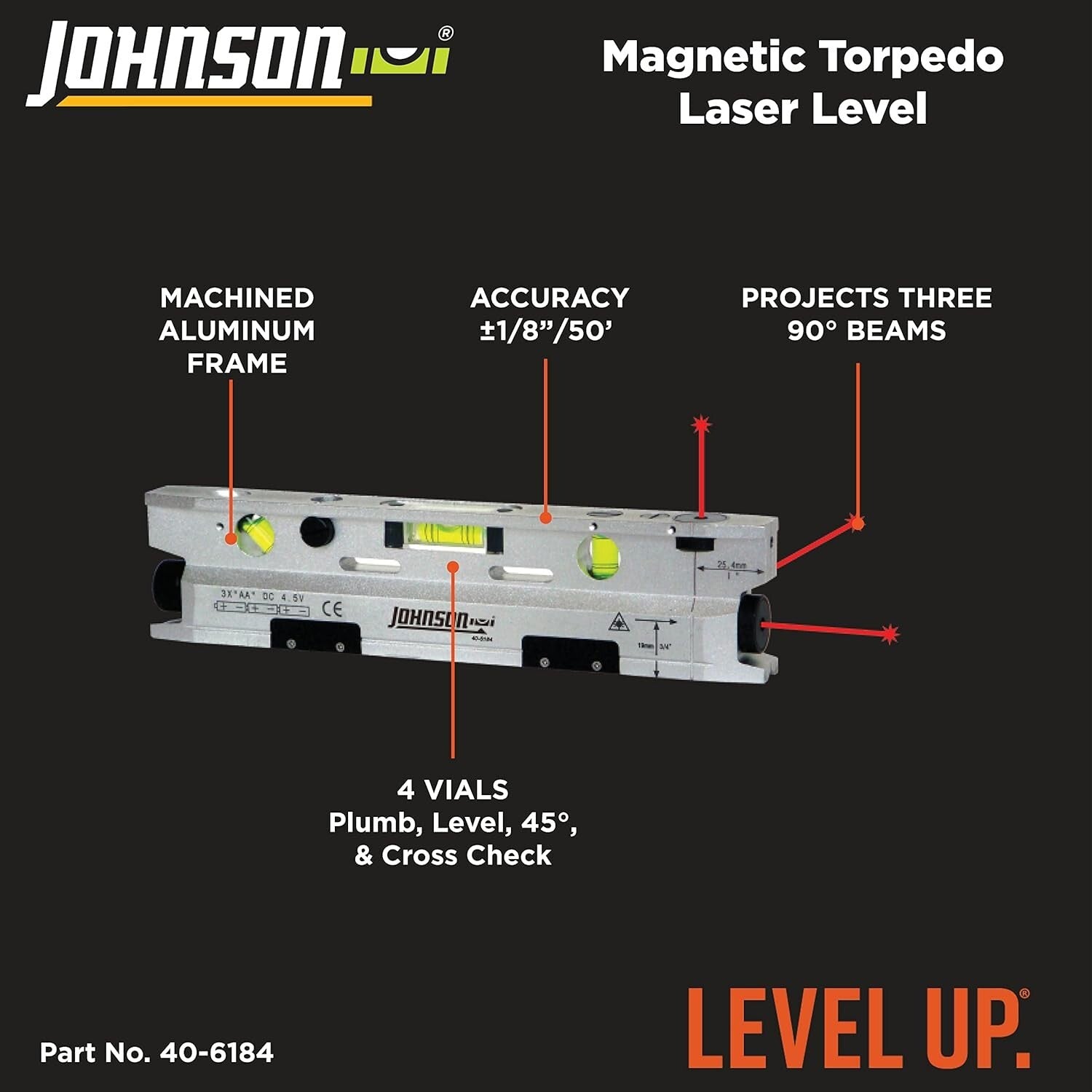 Compact Magnetic Laser Level with 3 Vials – Perfect for Tight Spaces