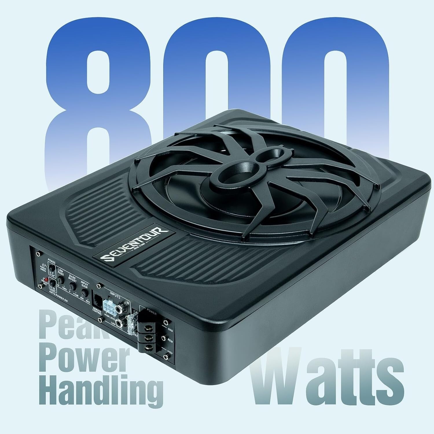 Enhanced Audio Experience: 10" 800W Under Seat Subwoofer with Bass Boost & LED