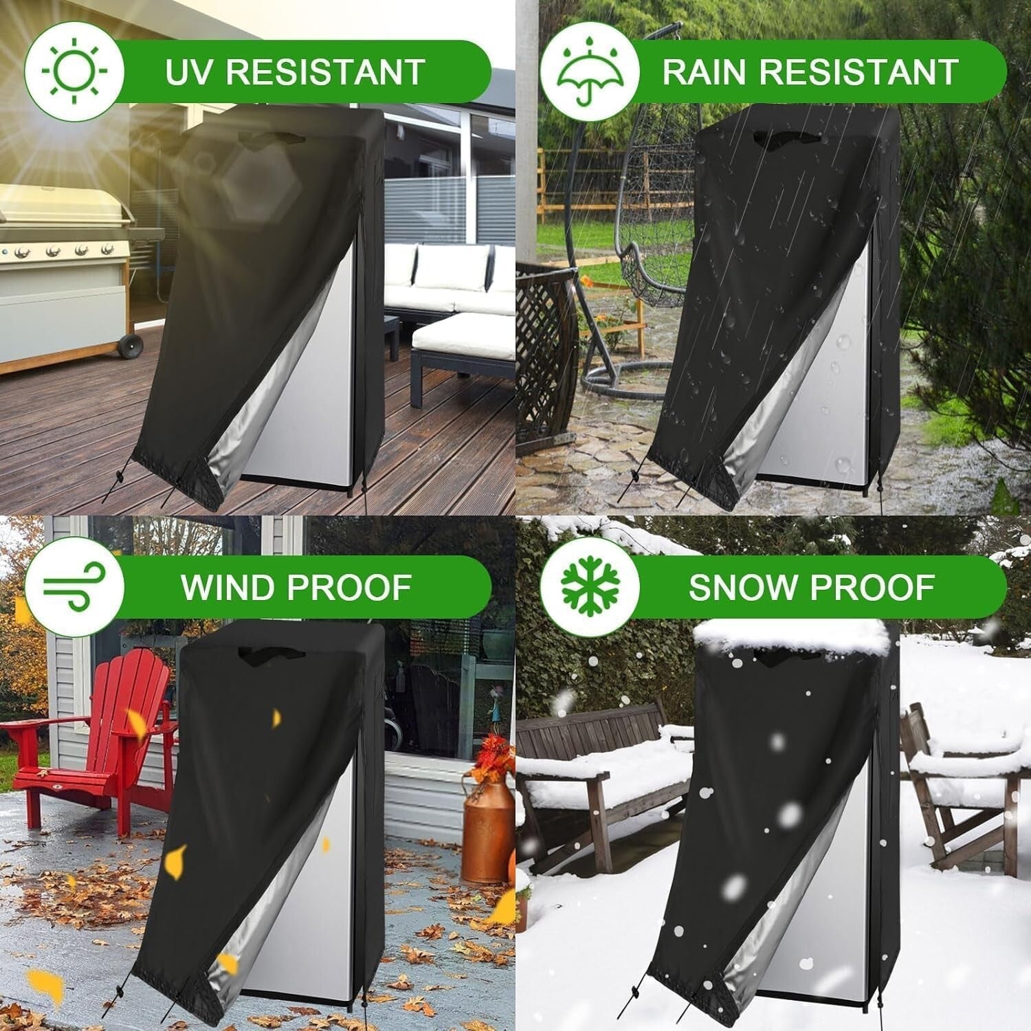 Durable Waterproof Refrigerator Cover - Dustproof and Fits Most Upright Freezers