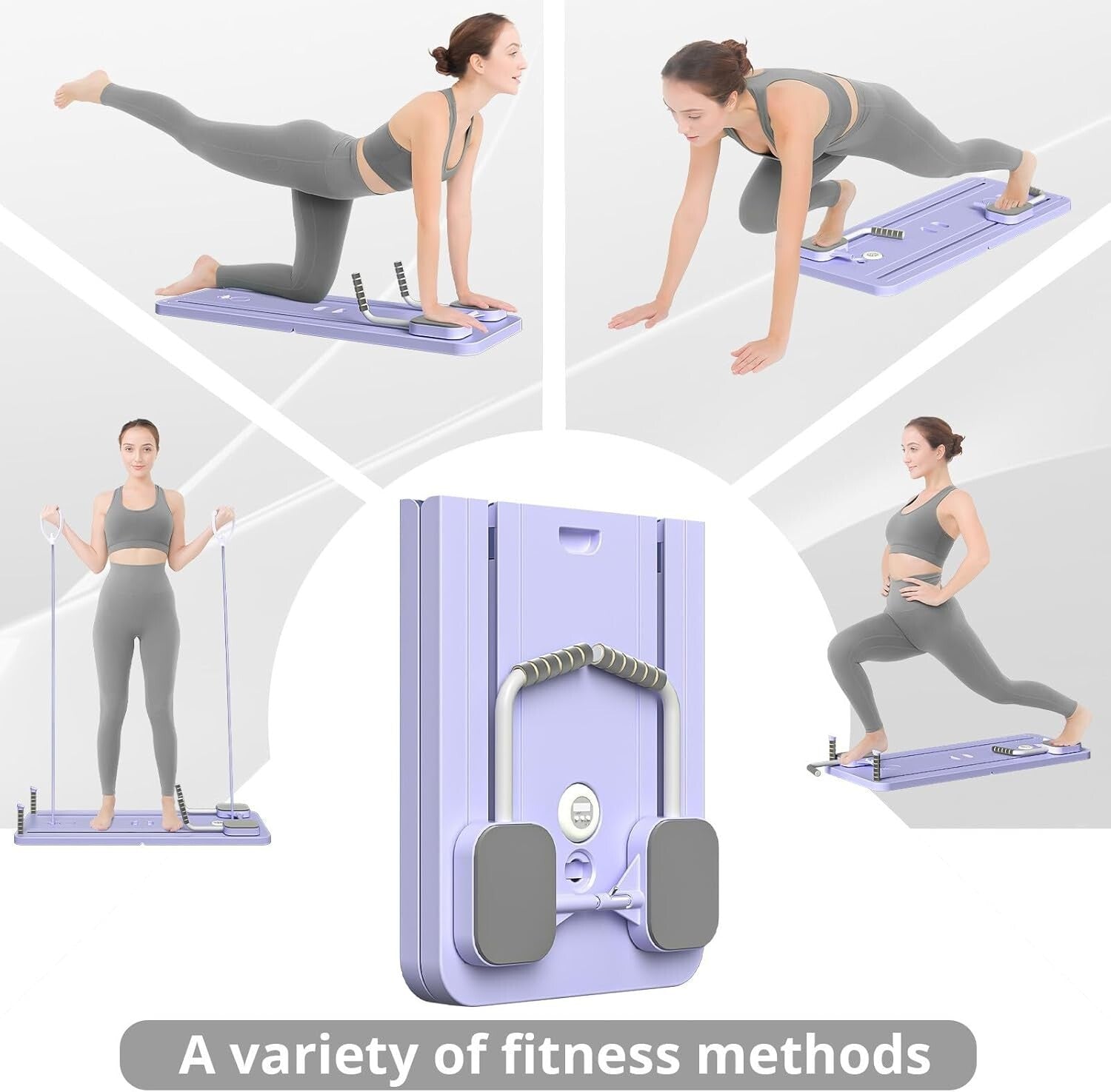 Multi-Purpose Foldable Pilates Board with High Resistance Straps for All Levels