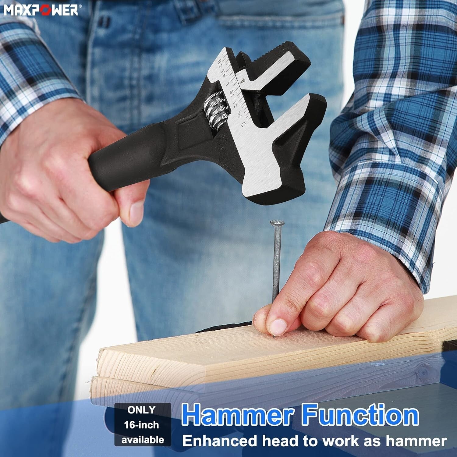 Durable 12" & 16" Spud Wrench Set with Roll-Up Storage Bag - Chrome Finish