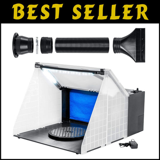 High-Performance Portable Spray Booth with Bright LED Lights & Turntable Access