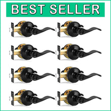 Load image into Gallery viewer, Durable Corrosion Resistant Privacy Door Levers - 8 Pack Matte Black Finish