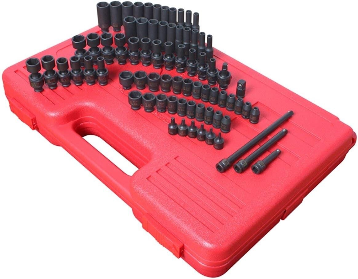 Comprehensive 74-Piece Impact Socket Set - Dual Markings & Organized Case
