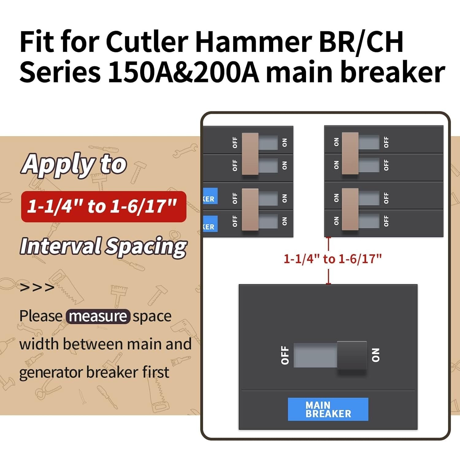 Eaton Cutler Hammer 200 Amp Generator Interlock Kit with Durable Aluminum Plates