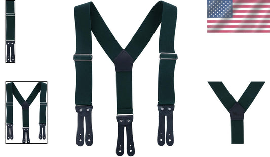 Adjustable 2-Inch Navy Blue Work Suspenders - Y-Back Design for Comfortable Fit