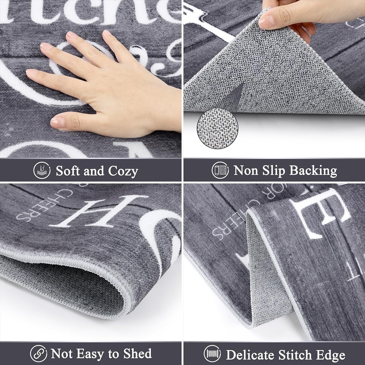 Elegant 3-Piece Boho Kitchen Rug Set - Machine Washable Non-Slip Mats