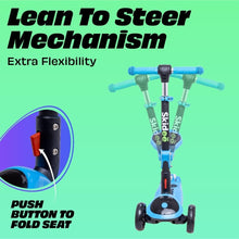 Load image into Gallery viewer, 3-Wheel Blue Kick Scooter for Toddlers - Adjustable Handlebar &amp; Fun Lights