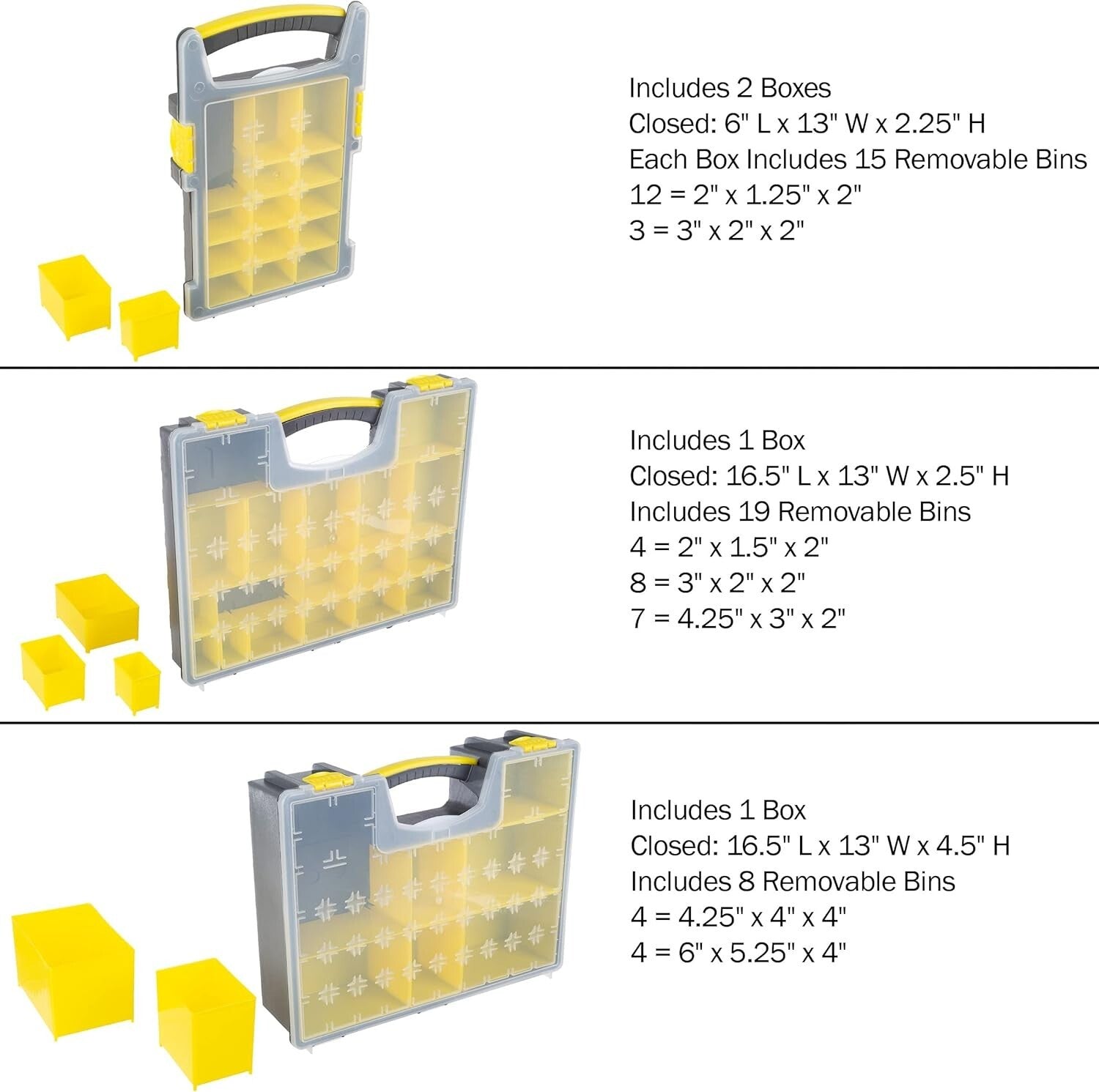 Versatile Portable Storage Box Set of 4 - Ideal for Tools, Crafts & Supplies