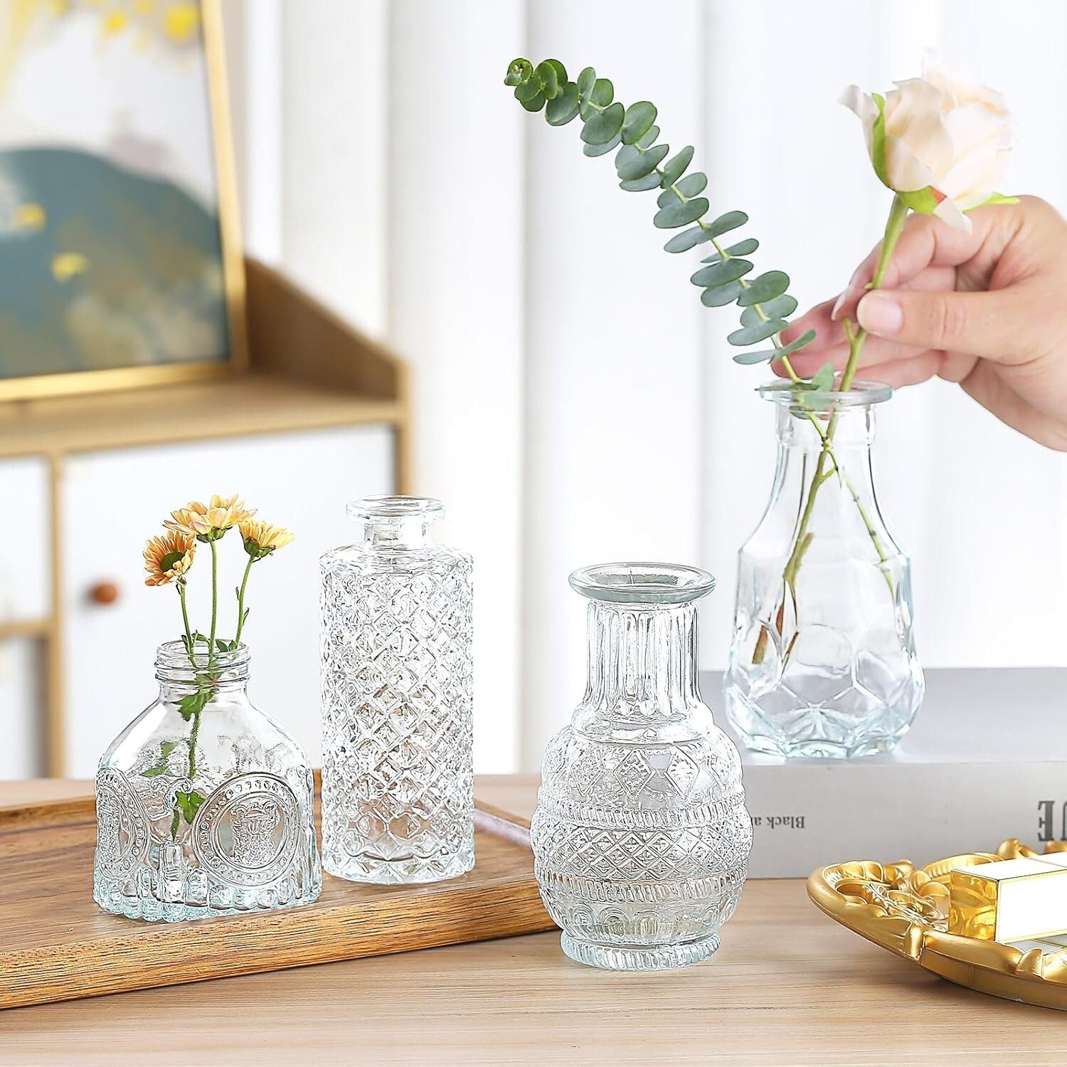 Hand-Blown Clear Glass Bud Vases - Set of 30 for Stunning Table Arrangements