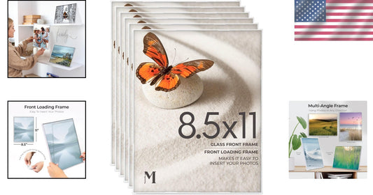 Versatile White 8.5x11 Picture Frame Set - Ideal for Certificates and Artwork