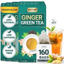 Load image into Gallery viewer, Natural Ginger Green Tea Bags - 160 Individually Wrapped for Wellness Gifts