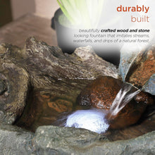 Load image into Gallery viewer, Relaxing 20" River Rock Tabletop Fountain with LED Lights for Outdoor Ambiance