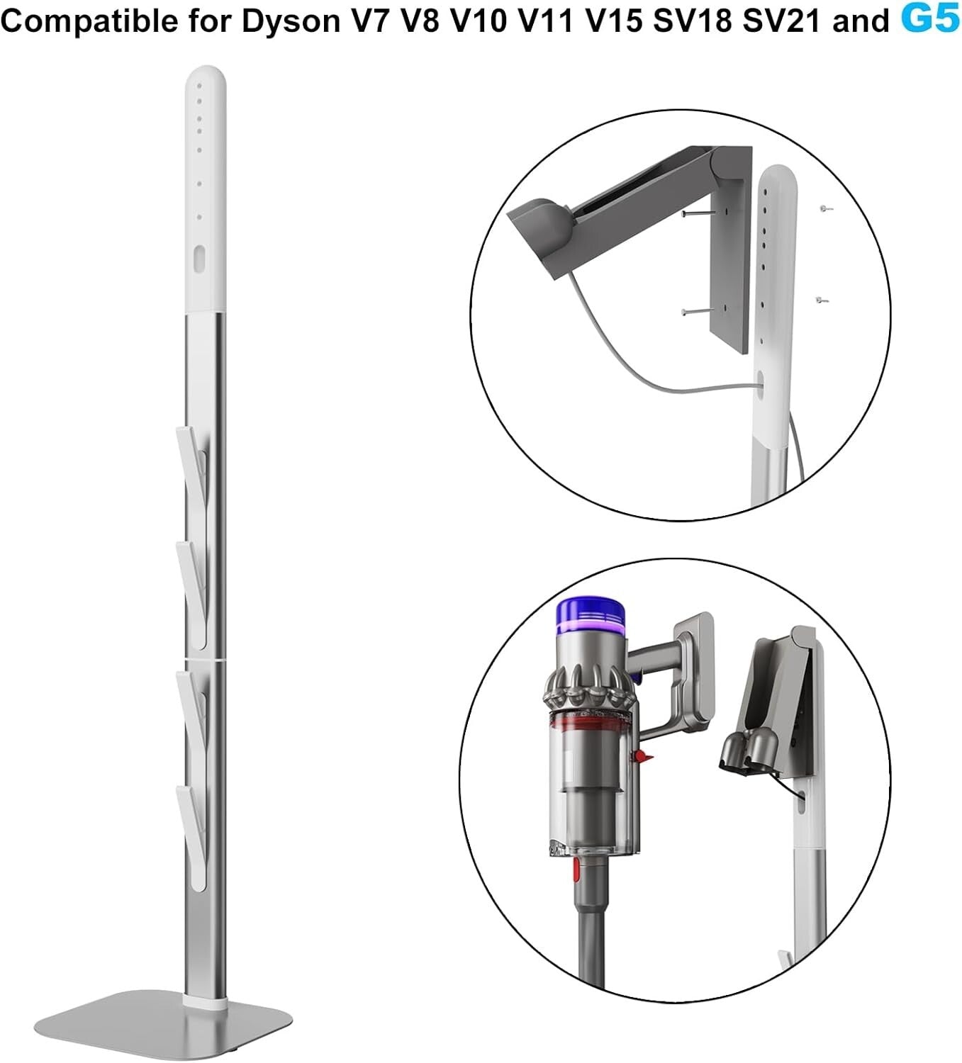 Multi-Functional Vacuum Dock for V7 V8 V10 V11 V12 V15 - Sturdy Aluminum Bracket