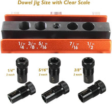 Load image into Gallery viewer, Precision Self Centering Dowel Jig with Adjustable Bushings for Woodworking